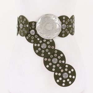 ShopEvelynne Olive and Silver Statement Belt